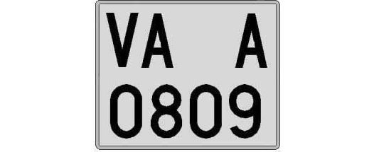VA0809A matricula cuadrada
