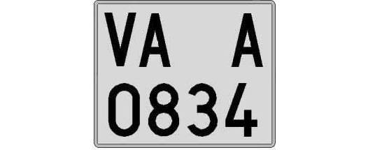 VA0834A matricula cuadrada