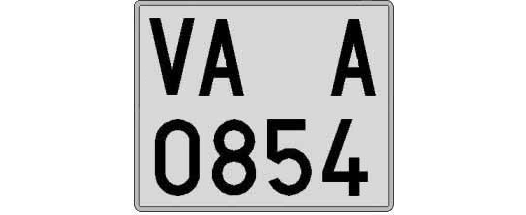 VA0854A matricula cuadrada