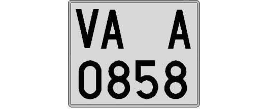 VA0858A matricula cuadrada