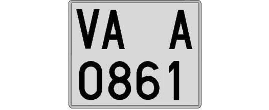VA0861A matricula cuadrada