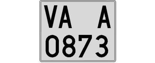 VA0873A matricula cuadrada