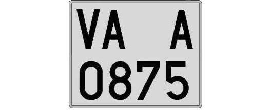 VA0875A matricula cuadrada