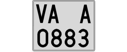 VA0883A matricula cuadrada