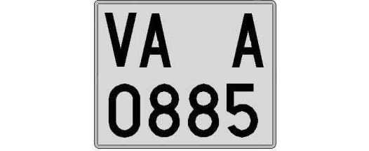 VA0885A matricula cuadrada