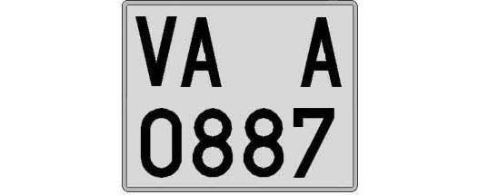 VA0887A matricula cuadrada