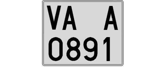 VA0891A matricula cuadrada
