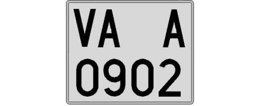 VA0902A matricula cuadrada