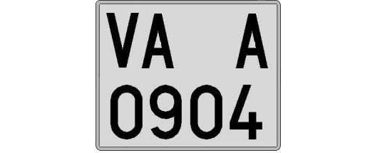 VA0904A matricula cuadrada