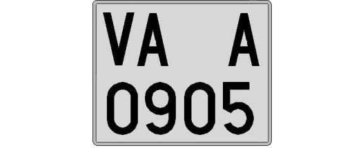 VA0905A matricula cuadrada