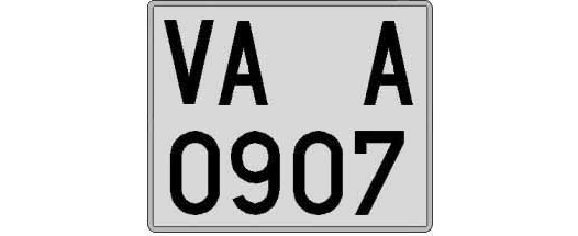 VA0907A matricula cuadrada