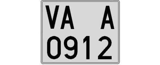VA0912A matricula cuadrada
