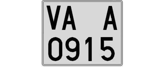 VA0915A matricula cuadrada