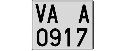 VA0917A matricula cuadrada