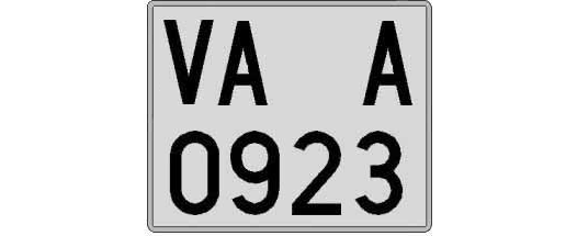 VA0923A matricula cuadrada