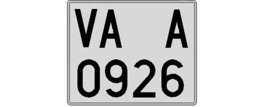 VA0926A matricula cuadrada