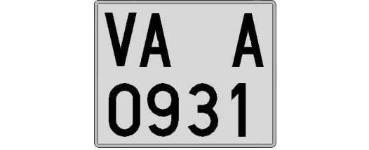 VA0931A matricula cuadrada