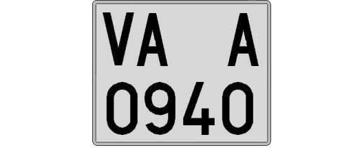 VA0940A matricula cuadrada