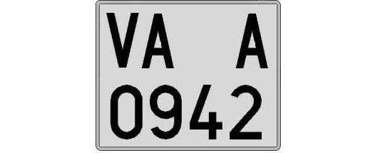 VA0942A matricula cuadrada