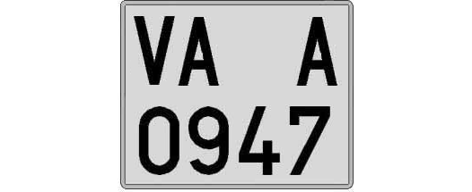 VA0947A matricula cuadrada