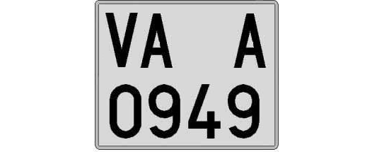 VA0949A matricula cuadrada