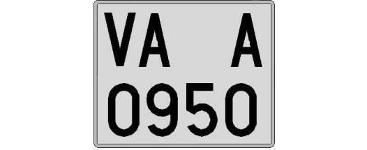 VA0950A matricula cuadrada