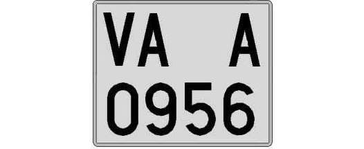 VA0956A matricula cuadrada