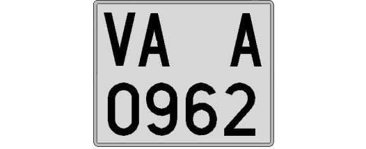 VA0962A matricula cuadrada