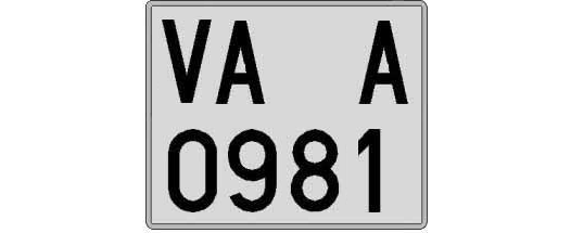 VA0981A matricula cuadrada