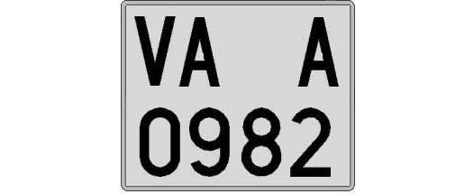 VA0982A matricula cuadrada