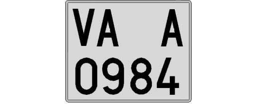 VA0984A matricula cuadrada