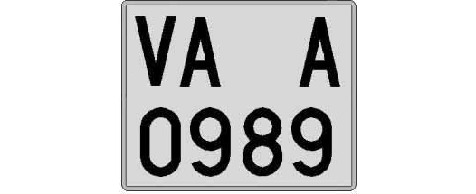 VA0989A matricula cuadrada