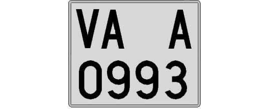 VA0993A matricula cuadrada