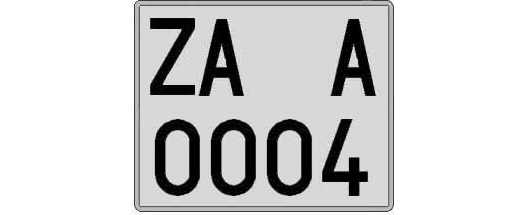 ZA0004A matricula cuadrada