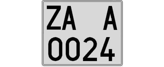 ZA0024A matricula cuadrada