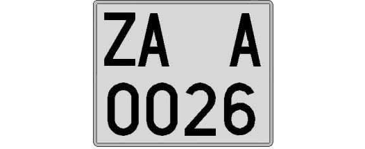 ZA0026A matricula cuadrada