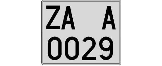 ZA0029A matricula cuadrada