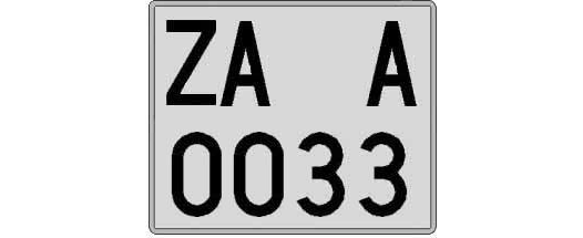 ZA0033A matricula cuadrada