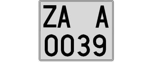 ZA0039A matricula cuadrada