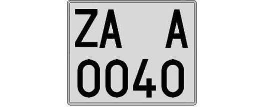 ZA0040A matricula cuadrada