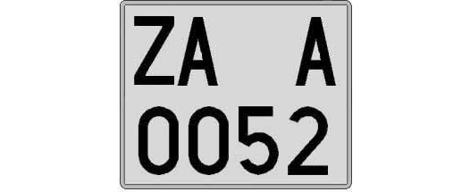 ZA0052A matricula cuadrada