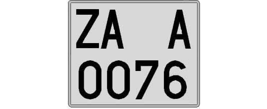 ZA0076A matricula cuadrada