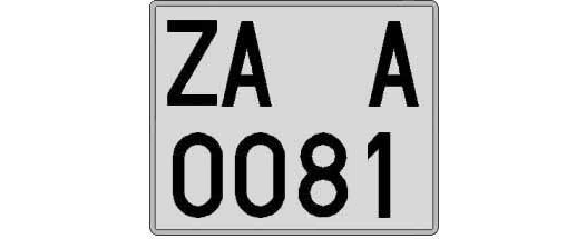 ZA0081A matricula cuadrada