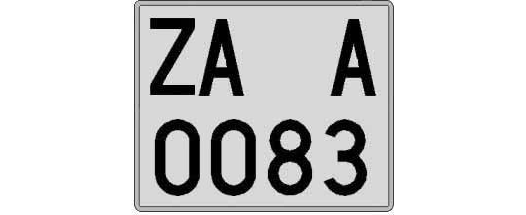 ZA0083A matricula cuadrada