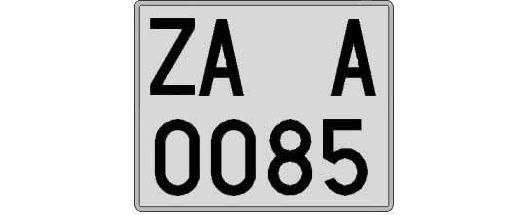 ZA0085A matricula cuadrada