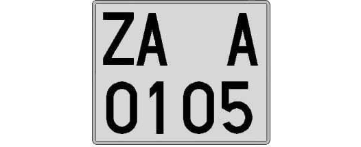 ZA0105A matricula cuadrada