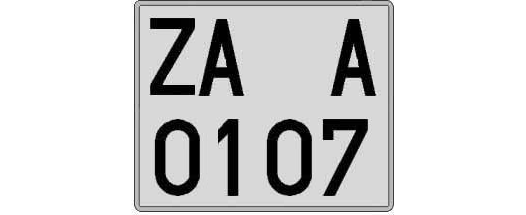 ZA0107A matricula cuadrada