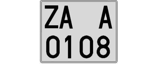 ZA0108A matricula cuadrada