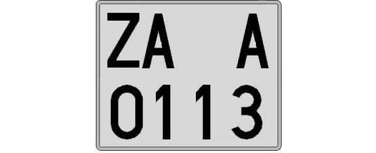ZA0113A matricula cuadrada