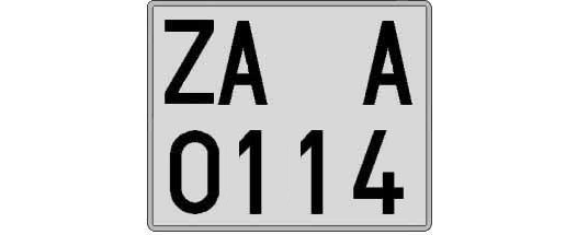 ZA0114A matricula cuadrada